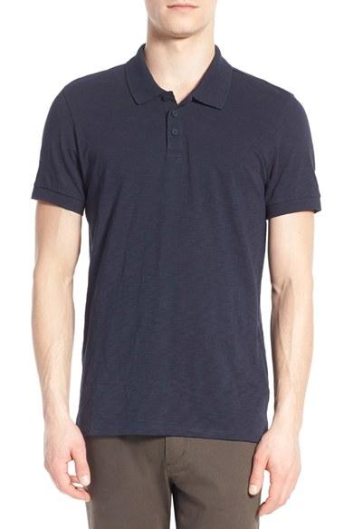 Men's Vince Slub Cotton Polo - Blue