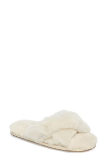 Women's Patricia Green Mt. Hood Genuine Shearling Slipper M - White