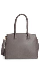 Sole Society Lexington Whipstitch Faux Leather Satchel - Grey