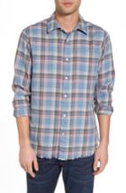 Men's Frame Fray Hem Plaid Flannel Shirt - Blue