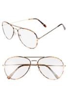 Women's Glance Eyewear 58mm Clear Aviator Glasses - Tort/ Gold