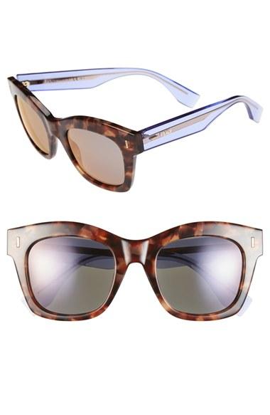 Women's Fendi 50mm Retro Sunglasses - Brown Beige