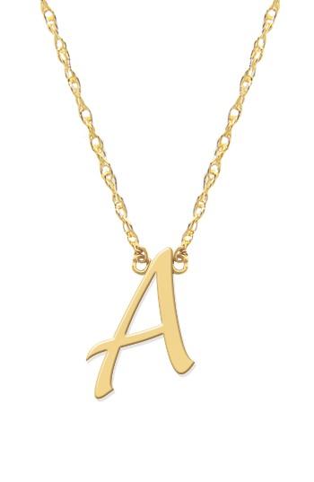 Women's Jane Basch Designs Script Initial Pendant Necklace