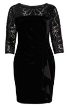 Women's Alex Evenings Velvet Embroidered Sheath Dress - Black