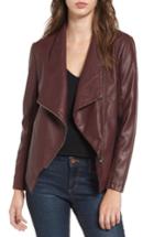 Women's Bb Dakota Gabrielle Faux Leather Asymmetrical Jacket - Brown