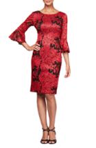 Women's Alex Evenings Embroidered Lace Shift Dress (similar To 14w) - Red