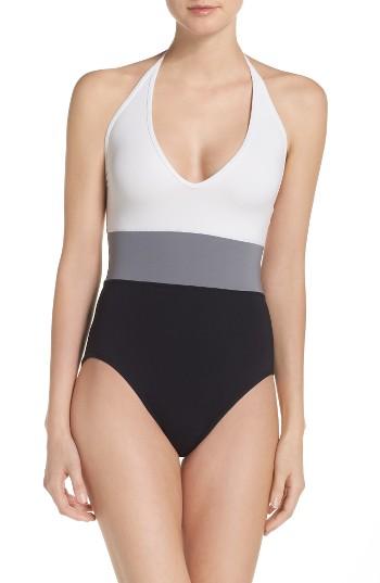 Women's Vince Camuto Halter One-piece Swimsuit - Black