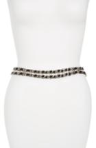 Women's Halogen Chain & Faux Leather Belt /small - Black