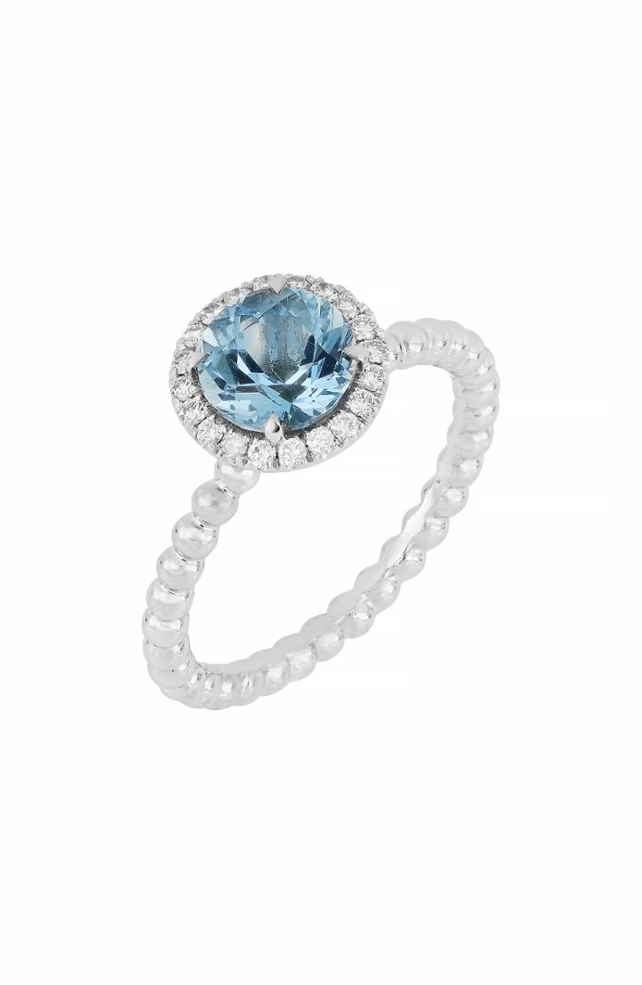 Women's Bony Levy Diamond & Aquamarine Ring (nordstrom Exclusive)