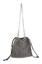 Topshop Cage Drawstring Shoulder Bag - Black