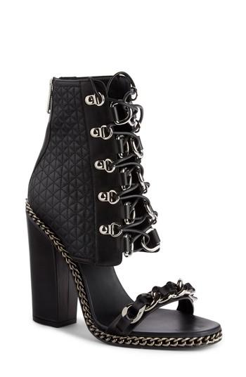 Women's Balmain Quilted Sandal Bootie Eu - Black