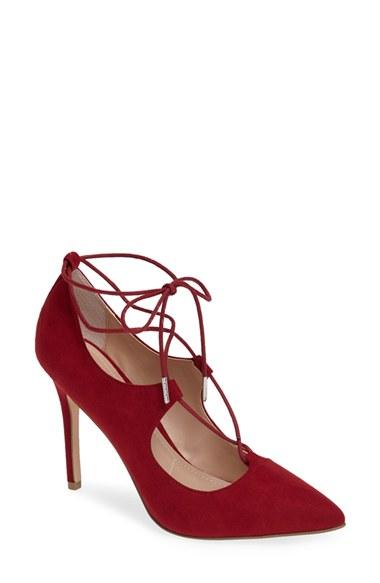 Women's Charles By Charles David Pierogi Lace Up Pump .5 M - Red