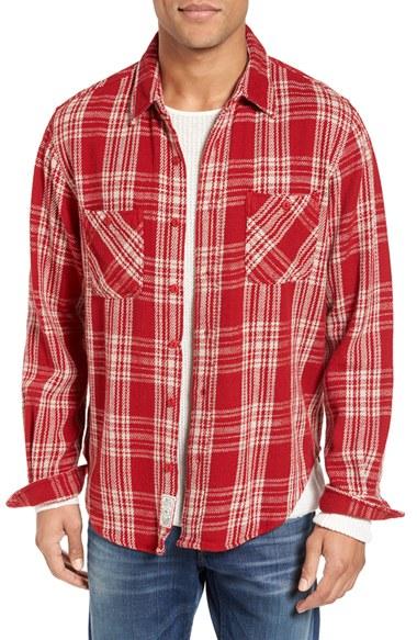 Men's Schott Nyc Plaid Flannel Shirt - Red