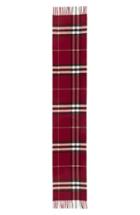 Women's Burberry 'giant Check' Cashmere Scarf, Size - Red