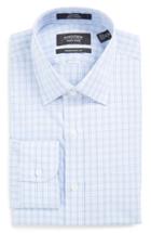 Men's Nordstrom Men's Shop Traditional Fit Non-iron Check Dress Shirt 34 - Blue