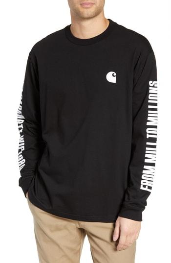 Men's Carhartt Work In Progress Long Sleeve 1989 T-shirt - Black