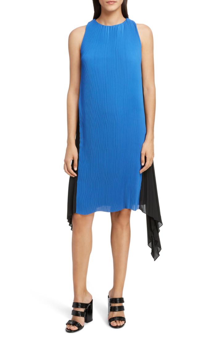 Women's Kenzo Pleated Dress Us / 44 Fr - Blue