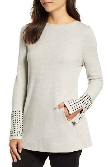Women's Nic+zoe Studded Cuff Top - White