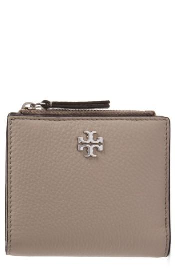 Women's Tory Burch Mini Frida Leather Wallet - Grey
