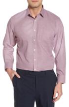 Men's Nordstrom Men's Shop Smartcare(tm) Traditional Fit Houndstooth Dress Shirt 34/35 - Red