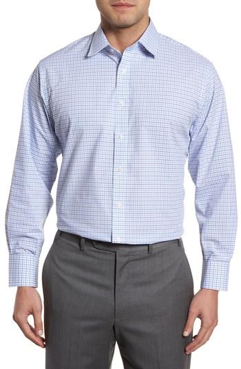Men's Nordstrom Men's Shop Classic Fit Check Dress Shirt .5 34/35 - Blue