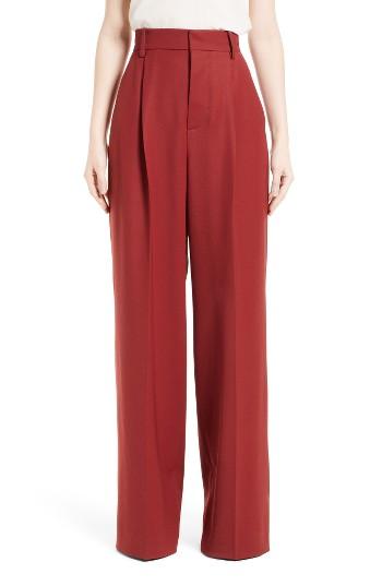 Women's Marni Stretch Wool Wide Leg Pants Us / 40 It - Burgundy