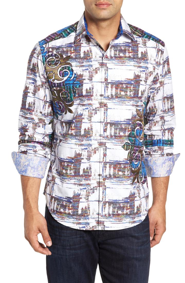 Men's Robert Graham Distinct Palate Limited Edition Classic Fit Sport Shirt, Size - White