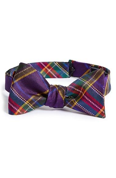 Men's David Donahue Silk Bow Tie, Size - Purple