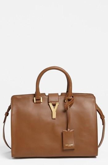 Saint Laurent 'petite Ligne Y' Leather Tote,