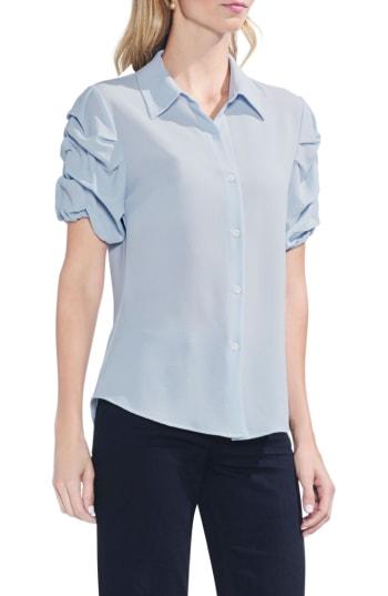 Women's Vince Camuto Puff Sleeve Button Down Blouse - Blue