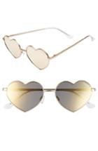 Women's Quay Australia 53mm Heart Breaker Heart-shaped Sunglasses - Gold/ Gold
