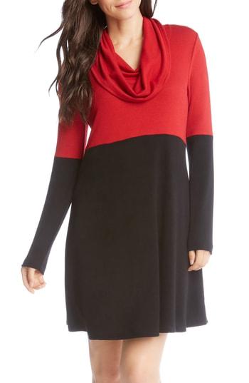 Women's Karen Kane Colorblock Knit A-line Dress - Red