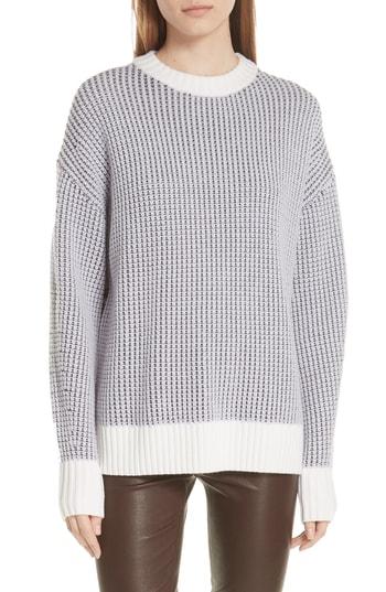 Women's Grey Jason Wu Fair Isle Back Merino Wool Sweater - Purple