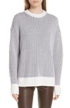 Women's Grey Jason Wu Fair Isle Back Merino Wool Sweater - Purple