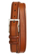 Men's Torino Belts Embossed Leather Belt - Walnut