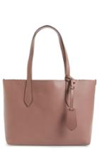 Burberry Small Reversible Haymarket Check & Leather Tote - Purple