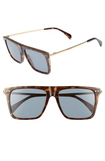 Women's Celine 54mm Flat Top Sunglasses - Havana/ Gold/ Blue