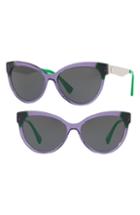 Women's Versace 57mm Cat Eye Sunglasses - Transparent Violet