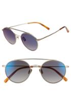 Women's Diff Skye 51mm Aviator Sunglasses - Brushed Gold/ Blue