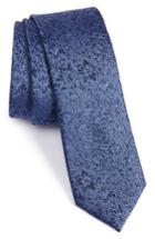 Men's Calibrate Dressy Floral Silk Skinny Tie, Size - Blue