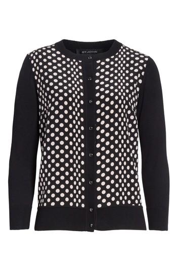 Women's St. John Collection Polka Dot Cardigan - Black