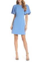 Women's Eliza J Flutter Sleeve Crepe Sheath Dress - Blue