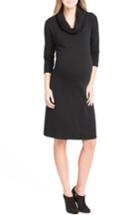 Women's Lilac Clothing Cowl Neck Maternity Dress, Size Xxl - Black