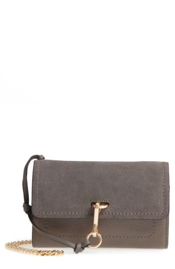 Vince Camuto Blena Leather & Suede Clutch - Grey