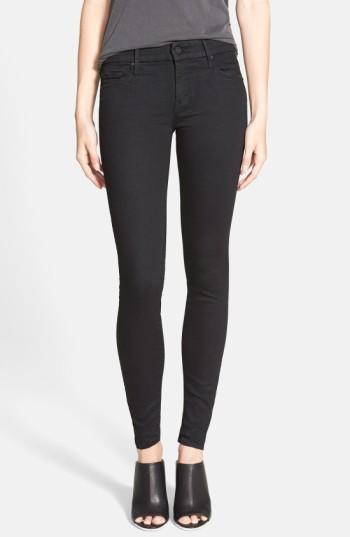 Women's Mother 'the Looker' Mid Rise Skinny Jeans - Black