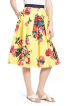 Women's 1901 Full Floral Stretch Cotton Skirt - Yellow