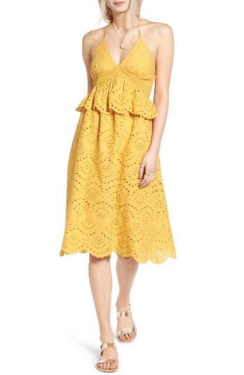Women's Moon River Halter Eyelet Midi Dress