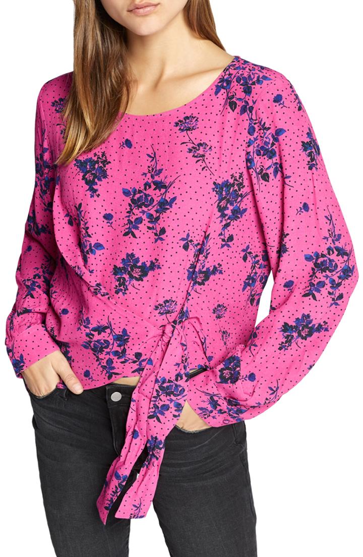 Women's Sanctuary Wrap It Up Print Blouse - Pink
