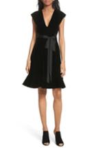 Women's Derek Lam 10 Crosby Velvet Fit & Flare Dress - Black