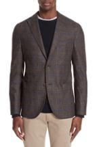 Men's Boglioli Trim Fit Stretch Plaid Wool Blend Sport Coat